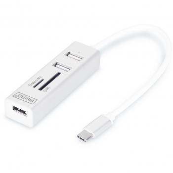 USB C  Multi Adapter (3x USB 2.0; Micro SD; SD) Digitus