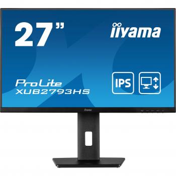 27''/68,5cm (1920x1080) iiyama ProLite XUB2793HS-B5 16:9 4ms HDMI DisplayPort VESA Speaker FullHD Black