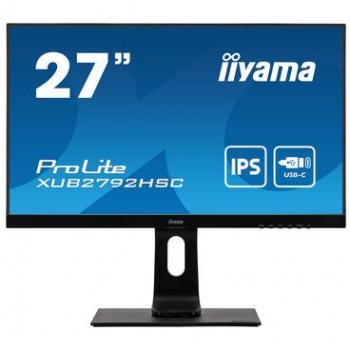 68,6cm/27'' (1920x1080) iyama ProLite XUB2792HSC-B1 16:9 4ms IPS HDMI DisplayPort USB-C VESA Pivot Speaker FullHD Black