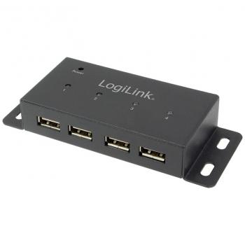 USB2.0 HUB 4Port LogiLink aktiv mit Netzteil Black