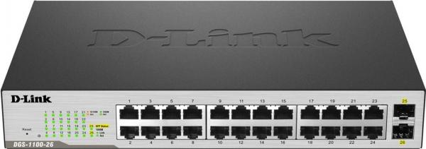 D-LINK DGS-1100-26 24-Port Gigabit-LAN 2-Port SFP, Smart Managed