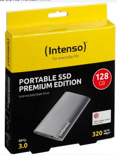 128GB SSD extern USB 3.2 Alu Premium