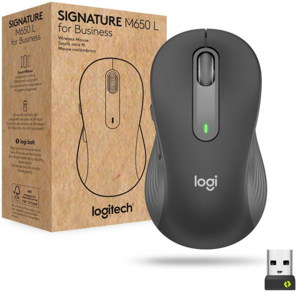 Logitech Wireless Mouse M650 L for business graphite
