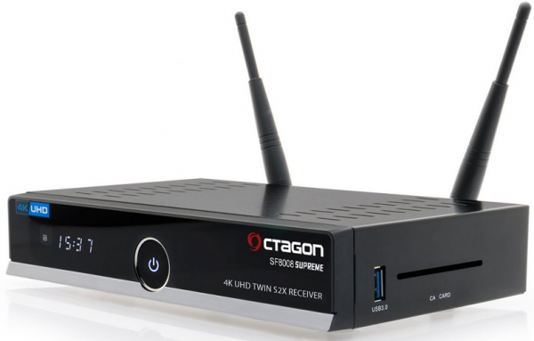 Octagon SF8008 Supreme UHD 4K Twin Sat (2x DVB-S2X MS, Linux E2, M.2, Dual-WiFi)
